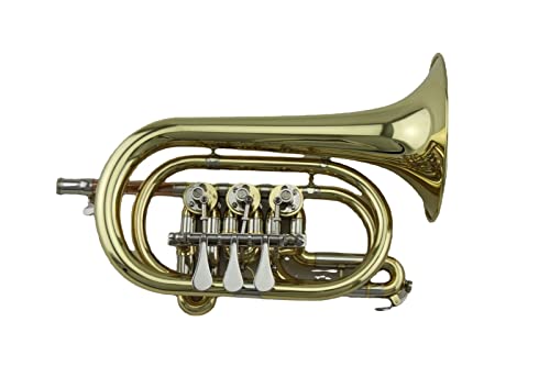 Trompete Messing Messing Rohrkörper Lackierter Gold B-Flach Messing Windinstrument Rotary Ventil Trompete Palm Horn Cornet