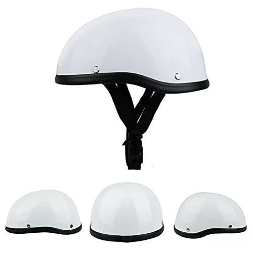 BGMKE Motorrad Retro Halbhelm Herren Damen Brain-Cap Helm Jethelm Für Chopper Moped Rollerhelm ECE Zertifizierung Offener Helm Motorradhelm Jet-Helm Halbschalenhelm Scooter-Helm,54-62 cm