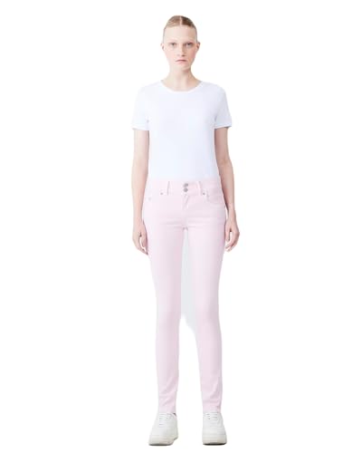 LTB Jeans Damen Jeanshose Molly M - Jeans Damen mit Reißverschluss und einfachen 5 Taschen, Flacher Vorderseite und mittlerer Taille aus Baumwollmischung - Hell Pink Größe 31/32