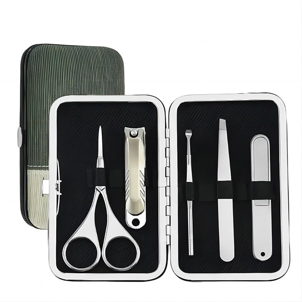 Nagelknipser, Nagelknipser-Set, 5-teilig, Edelstahl, Nagelkunst-Set, komplettes Heim-Nagelschneider, Zehennagelknipser, ergonomische Nagelknipser, scharfe Nagelschere