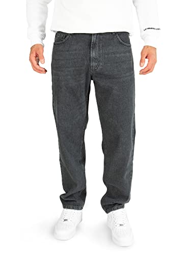 WOTEGA Thor - Herren Jeans Hose - Grauschwarze Jeanshose - Männer Jeans Jean, Schwarz (Phantom 194205), W29/L34