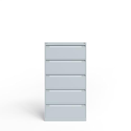 BISLEY Hängeregistraturschrank, doppelbahnig, DIN A4, 5 HR-Schubladen, Metall, 645 lichtgrau, Maße: H 1511 mm x B 800 mm x T:622