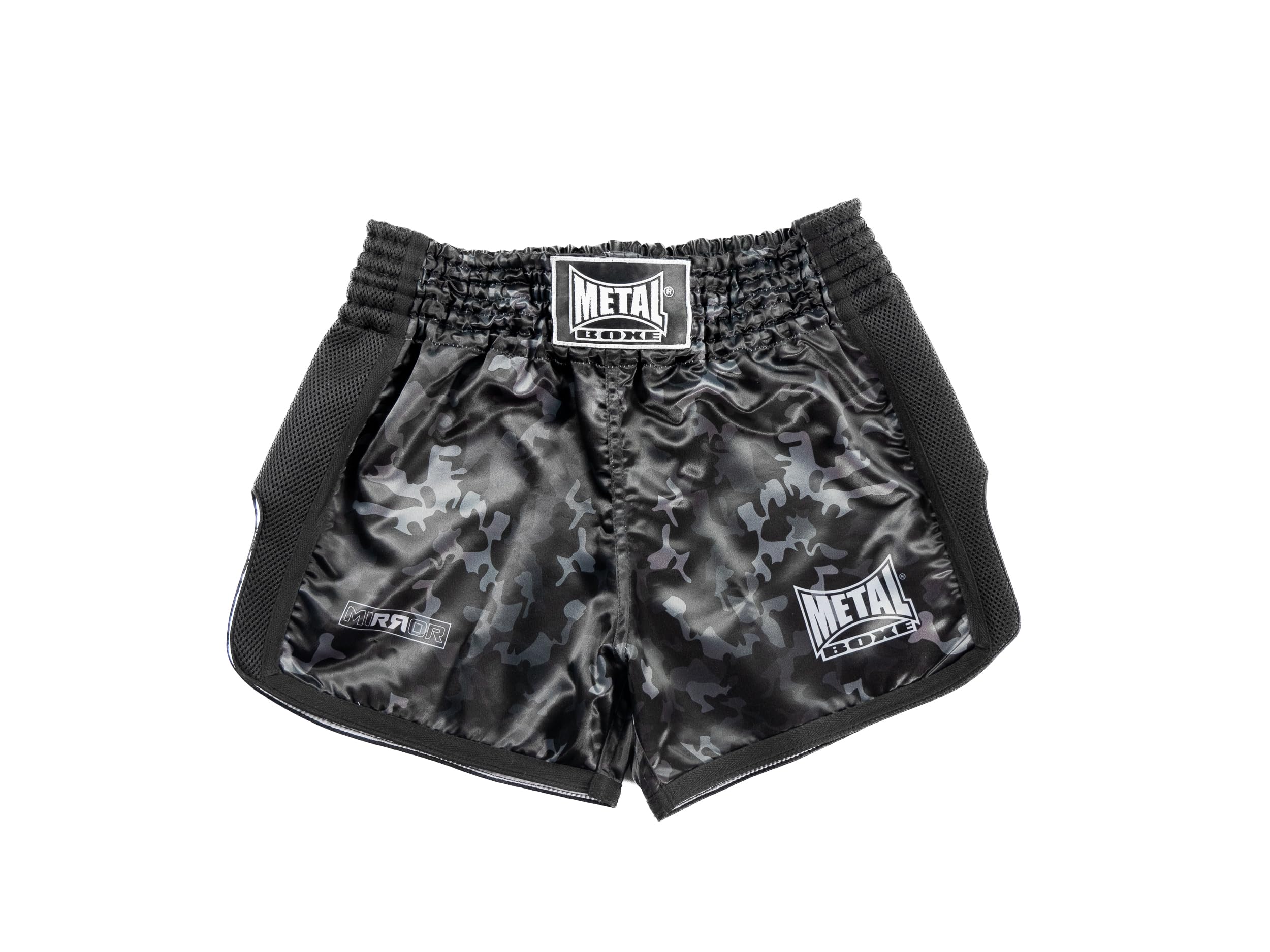 METAL BOXE Unisex – Erwachsene Short Kickboxing Mirror L, Schwarz, Large