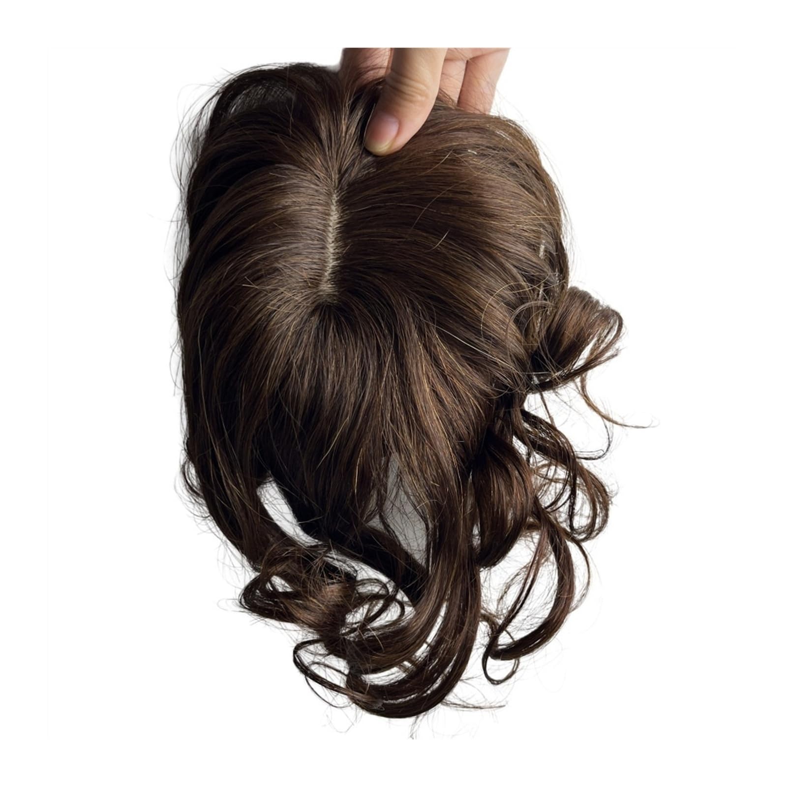 Haartopper für Frauen Körpergewellter Echthaar-Topper, Clip-in-Haarteil-Extensions, 25,4 cm, brasilianisches Remy-Haar, 10 x 12 cm Spitzenbasis-Topper, erhöhen das Haarvolumen for Frauen Haarteil Topp