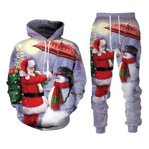 RIAAJ Christmas Herren Fitness Jogginganzug Sportanzug Trainingsanzug (Weihnachten5,XXXXL)