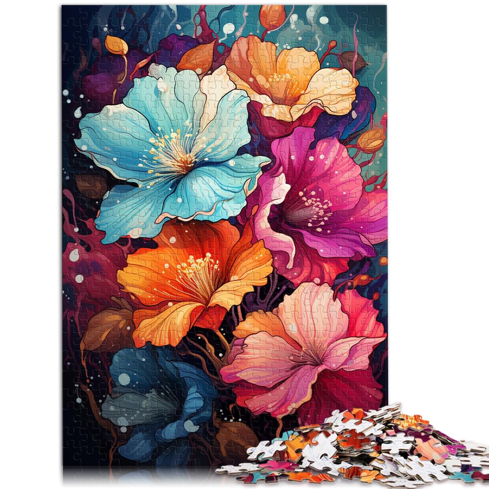 Puzzle | Puzzles „Die farbenfrohe Psychedelie von Cistus“ 1000-teiliges Puzzle für Erwachsene, Holzpuzzle mit passendem Poster und Wissensblatt, 1000 Teile (50 x 75 cm)