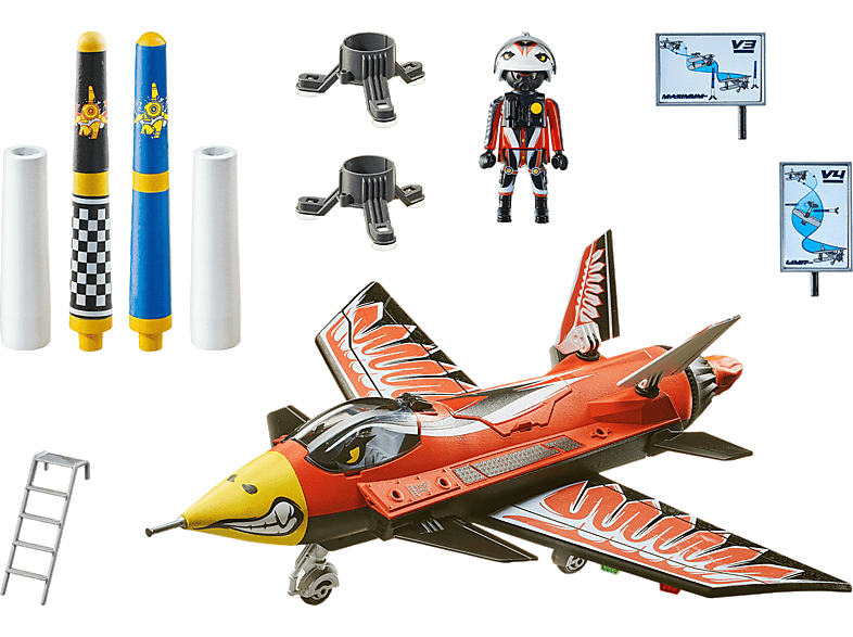 PLAYMOBIL 70832 Air Stuntshow Düsenjet Spielset, Mehrfarbig