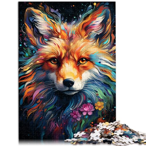 Puzzle | Puzzles, farbenfrohes psychedelisches Fuchstier, 1000-teiliges Puzzlespiel, Holzpuzzle für anspruchsvolles Puzzlespiel und Familienspiel, 1000 Teile (50 x 75 cm)