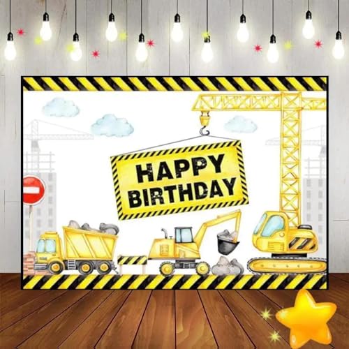 BAU Muldenkipper Thema Bagger Kinder Hintergrund Foto Party Baby Dusche Dekoration Kuste Geburtstag Hintergrund Banner 350x230cm