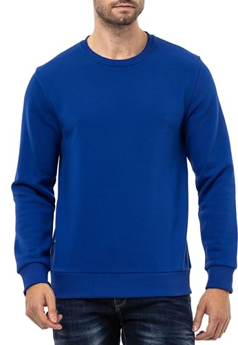 Cipo & Baxx Herren Sweatshirt Rundhalsausschnitt Basic Pullover Hoodie Sweater CL558 Saxeblau XL