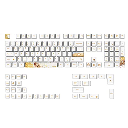 Aurgiarme Dicke PBT Farbstoff SUB Tastenkappen 130 Tasten Tastenkappe Für 61/68/75/84/980/104/108 Mechanische Tastatur Tastenkappe Elektronisches Spiel Elektronisches Spiel Thema Tastenkappen