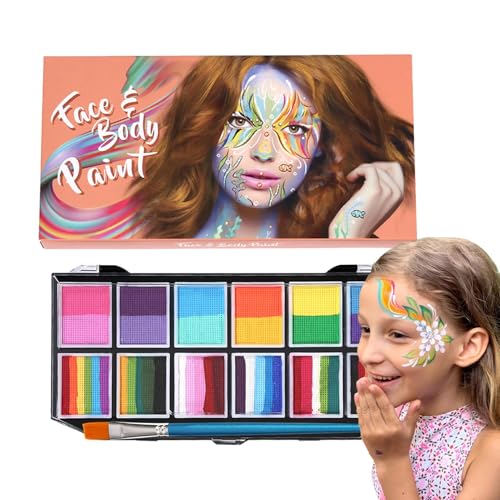 Gesichtsbemalung Make-up - Waschbare Körperfarbe, Gesichtsbemalung Set | Waschbare Gesichtsbemalung Set, Cosplay Make-up Palette 12 Farben, m