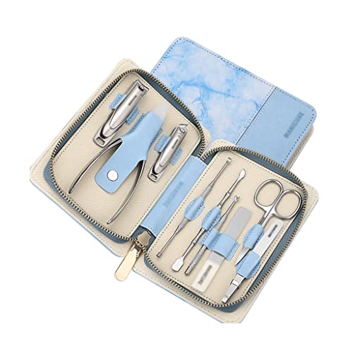 BONAD Zehennagelknipser Nagel-Clippers Set Nail Clippers Olecranon Zangen Onychomykose Werkzeuge Nail Clippers Tragbare Reise Schönheitsset (9-teiliges Set) Nagelknipser-Set (Color : C-9 Piece Set)