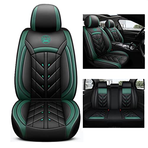 SPAART Autositzbezüge für VW Beetle Hatchback 2011-2016 2017 2018 2019, 5 Sitze Komplettset Bequeme Ledersitzbezüge Airbag-kompatibler Sitzbezug Leicht zu Reinigen, 4 Green-Standard