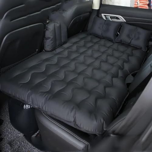 GLILAR Auto Luftmatratze Universal-Luftmatratze Auto-Reisebett Aufblasbare Matratze Luftbett Hintere Reihe Offroad-SUV Rückseite Für Sitz Isomatte Camping Autozubehör Couch(Black)