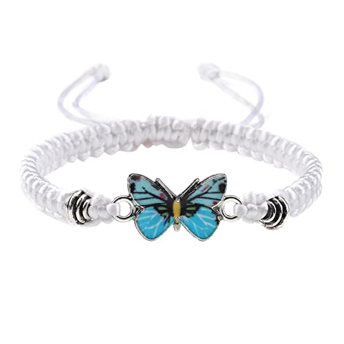 Armband Schmetterlingsarmband für Teenager-Mädchen, verstellbar, süßer Charme, handgefertigt, geflochtene Armbänder, Schmuck, Frauen, Weihnachts- und Geburtstagsgeschenk, Damenschmuck (Farbe: B,