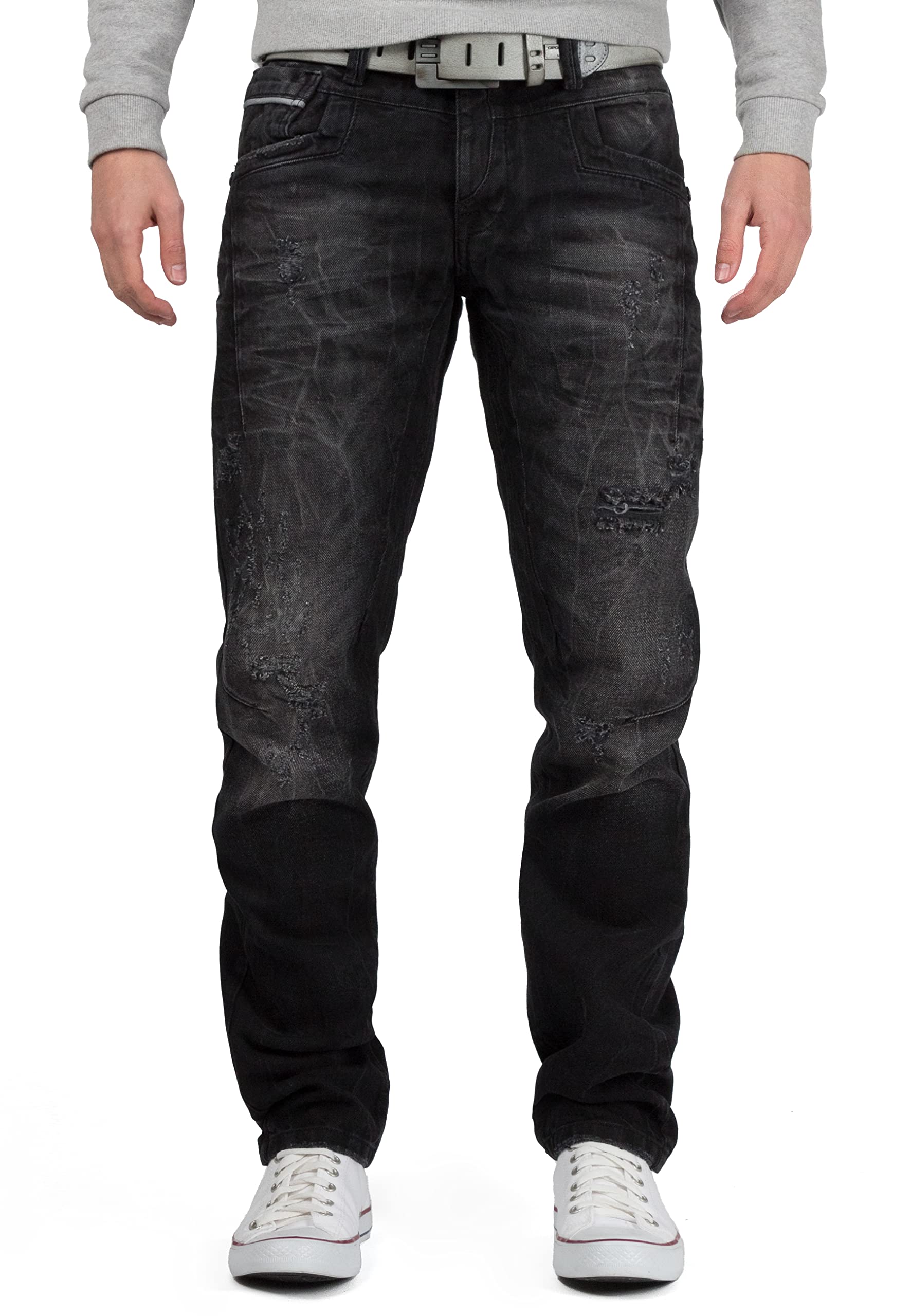 Cipo & Baxx Herren Jeans CD104, Schwarz, 31W / 32L