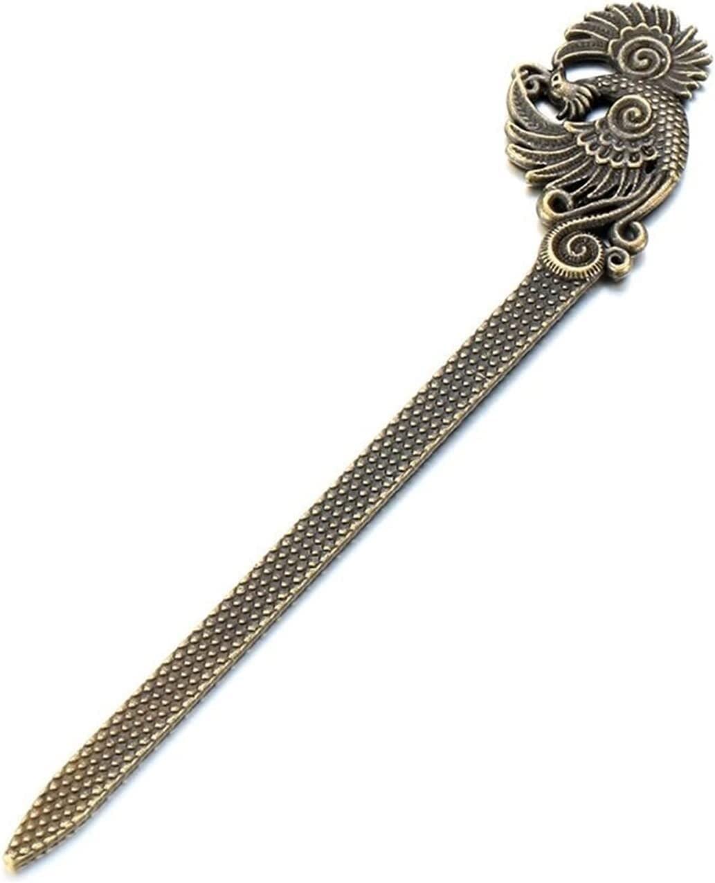 Haarspangen, große Klauenklammer, Haarklammern for Frauen, Haarstäbchen, Haargabel, Haarnadeln, 1 Stück, Bronze, Vintage-Haarspange, Vintage-Metallic-Metall-Haarnadel, gebogene Styling-Werkzeuge, Haar