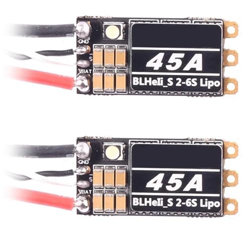 Yeihhtuk 2X BLHeli S 2-6S Lipo 45A BüRstenloser Regler Eingebaute Programmierbare RGB-LED D-Shot 150/300/600 ONESHOT125 für RC FPV-Drohnenteile