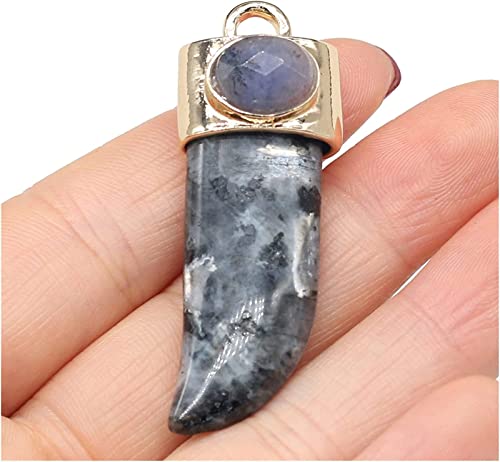 VZJIUOJW schmuck selber Machen Naturstein Anhänger Rosenquarz Amethyst Tigerauge for Schmuckherstellung DIY Halskette 18x50mm. edelstein anhänger (Size : Flash Labradorite)