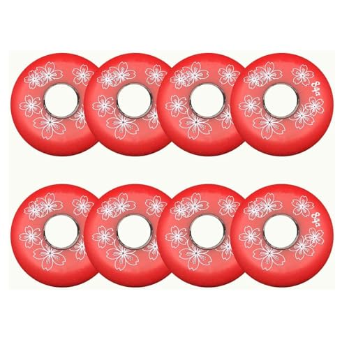 BFVAKBKYT Rollschuh-Räder, Ersatz-Skate-Rollen, Skateboard-Rollen, 8er-Pack, Inline-Rollschuh-Rollen for den Innenbereich, 84A(Red,80mm)