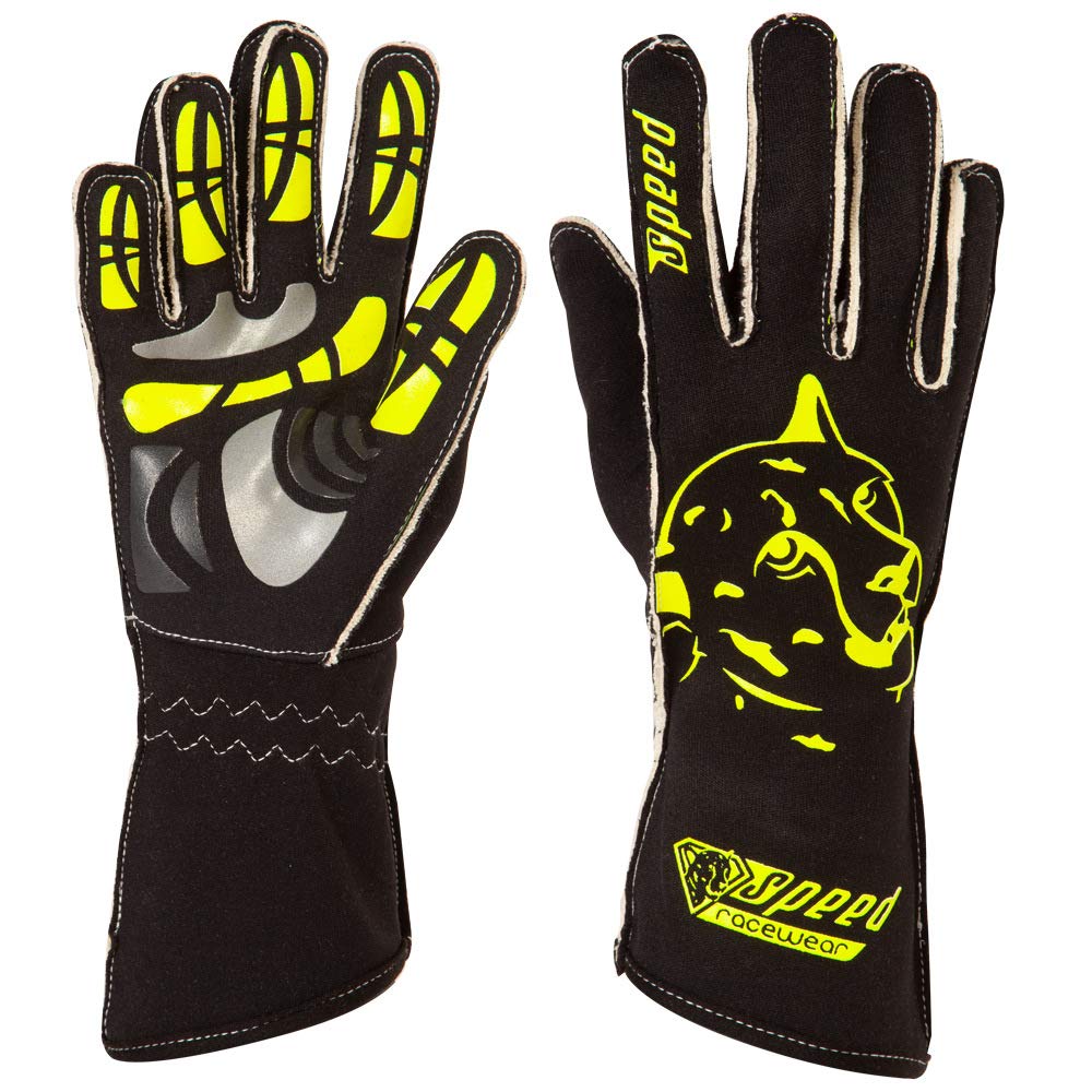 Speed Racewear - Motorsport Handschuhe - Karthandschuhe Melbourne - Schwarz/neongelb (8)