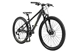 BIKESTAR Hardtail Aluminium Mountainbike Shimano 21 Gang Schaltung, Scheibenbremse 26 Zoll Reifen | 13 Zoll Rahmen Alu MTB | Schwarz Grün