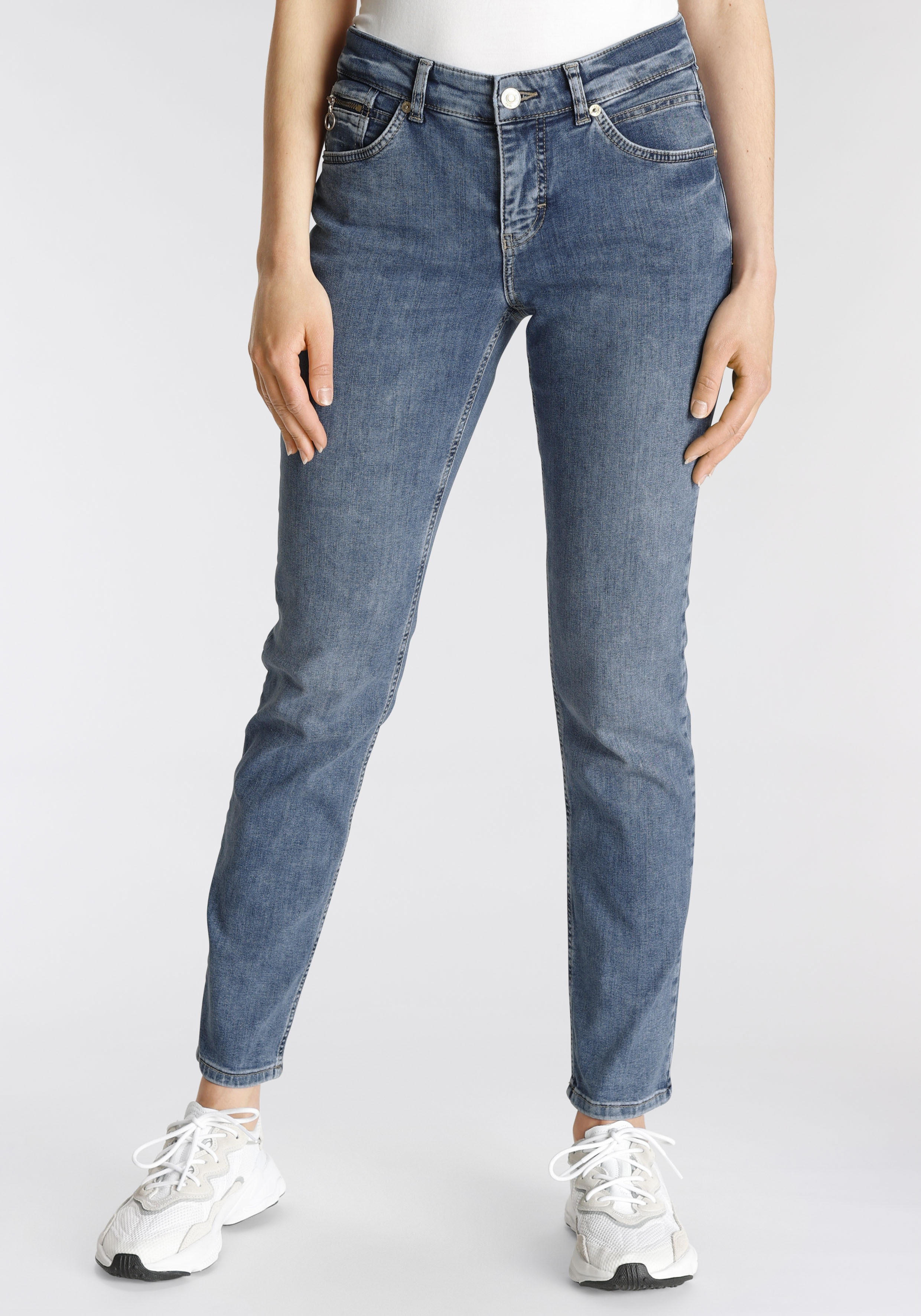 MAC Slim-fit-Jeans "Slim Destroyed", Leichte moderne Destroyed-Effekte