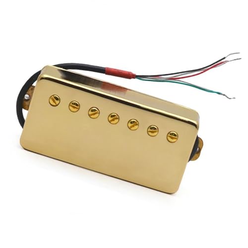 7-saitige Gitarre Mit Messingabdeckung, Humbucker, Geschlitzt, 8,5 K/14 K, Spulenteilungs-Tonabnehmer Für E-Gitarre e gitarren tonabnehmer (Color : Neck Gold)