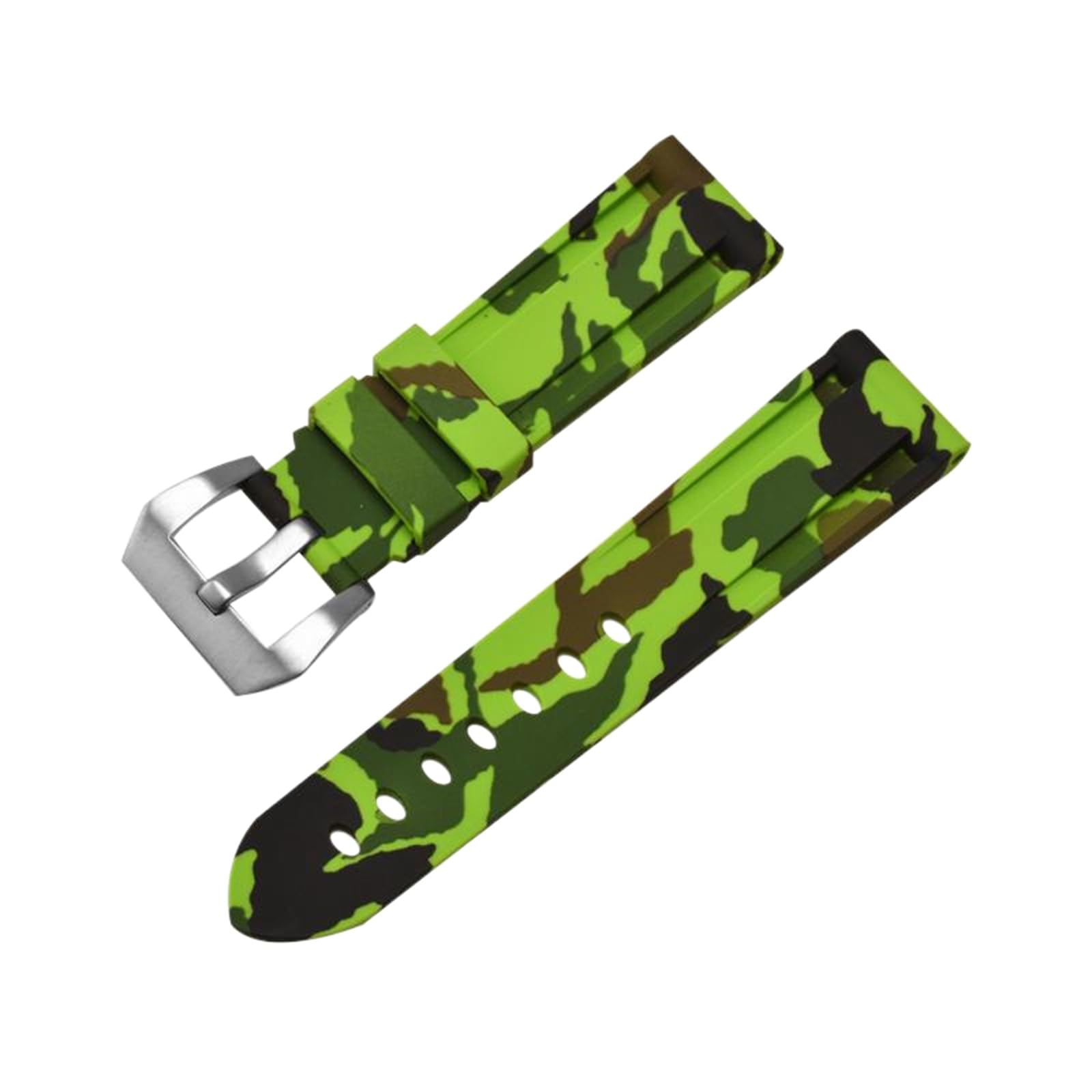 SpaRcz Uhrenarmband, Camouflage-Gummi-Uhrenarmband mit Nadelschließe, 20-26mm, Farbe 17, 26mm