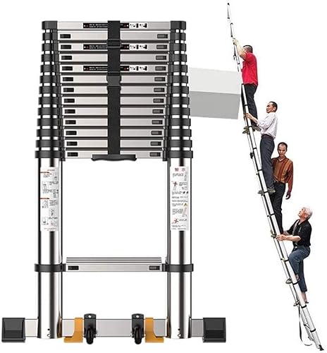 Höchste 5,5 m/7 m lange Teleskopleiter aus Aluminium mit Stabilisatorstange, Hochleistungs-Ausziehleiter, für die Wartung von Dachstangengebäuden (Größe: 4,7 m/15,5 Fuß) interessant Ambitious