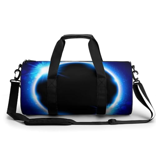 Blauer Heller Kreis Sport Duffel Bag Sporttasche Reisetasche Handgepäck Tasche Schwimmtasche Weekender Bag 45x23x23cm