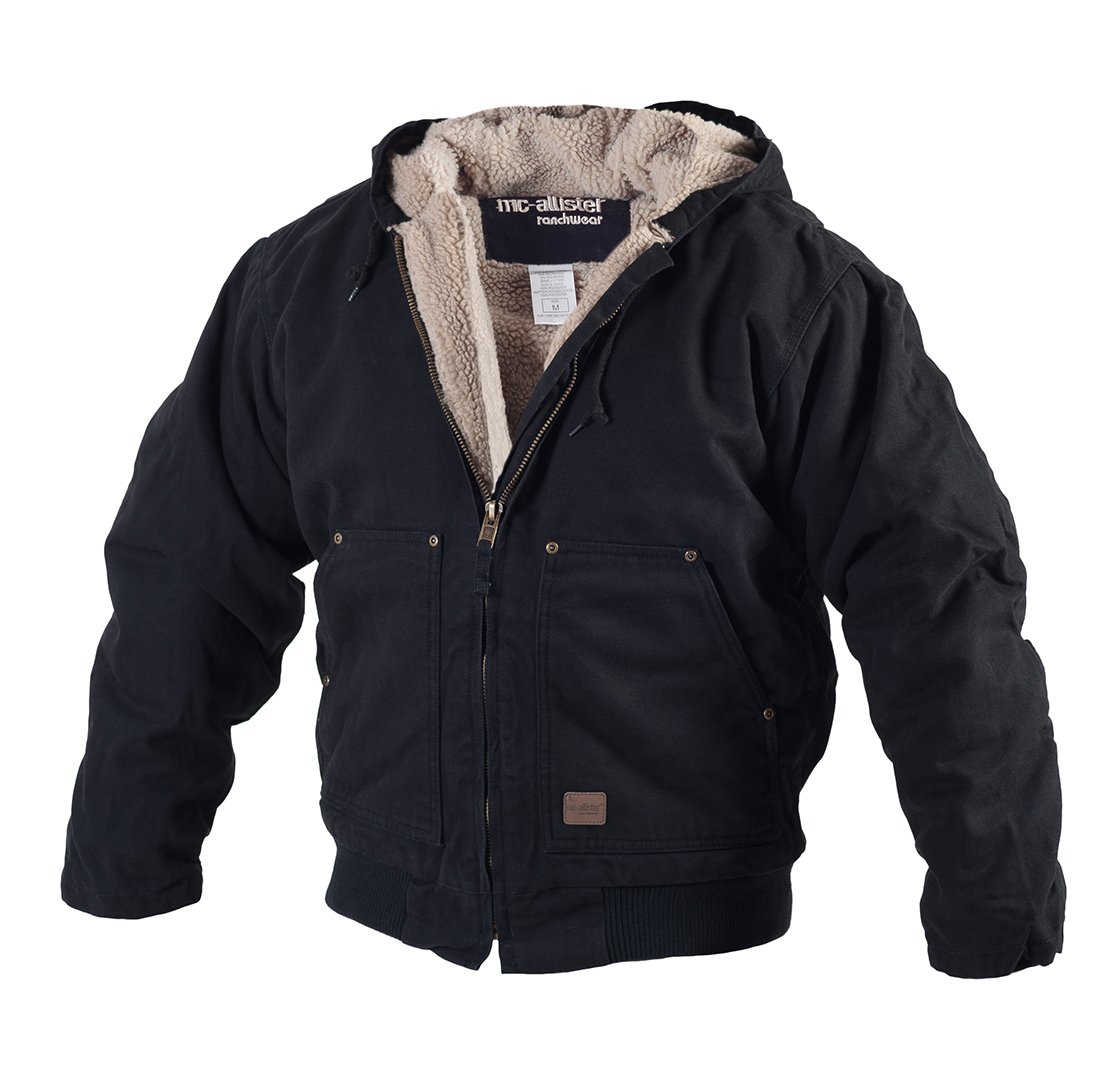 Winterjacke Ranchwear Jacke "Montana" mit Kapuze und Futter (Schwarz, M)