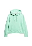 Superdry Damen Essential Hoodie mit Logo Strandglas Grün 44