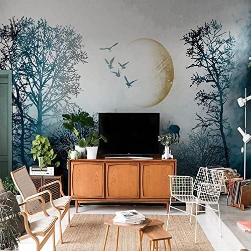 XLMING Abstrakter Moose Grove Forest 3D Tapete Home Dekoration Wohnzimmer Sofa Schlafzimmer Tv Hintergrund Wand-250cm×170cm