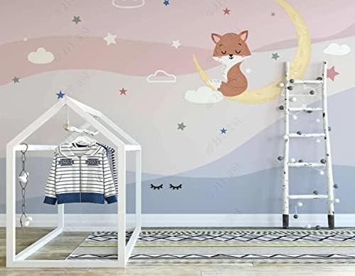 XLMING Cartoon Foxie'S Sternenwand Küche Esszimmer Arbeitszimmer Wohnzimmer TV Hintergrund Wand 3D Tapete-350cm×256cm