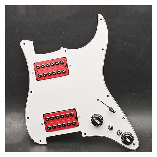 Loaded Prewired Scratchplate Two Humbucker Coil Splitting HH Guitar Pickguard Schlagbrett Für E-Gitarre (Color : Crimson Pickups)