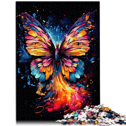 Puzzle für Puzzle, Psychedelischer bunter Schmetterling, 1000-teiliges Puzzle für Erwachsene, Holzpuzzle, Künstlersammlung, bildende Kunst, 1000 Teile (50 x 75 cm)