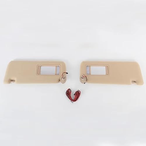 Sonnenschutz Mit Sonnenblende Sonnenschirm Montage Sonnenblende Assy Für Toyota Für Land Cruiser Für 200 Für FJ200 2008-2020 Visier Make-Up Spiegel Auto Sonnenschutz(Beige)