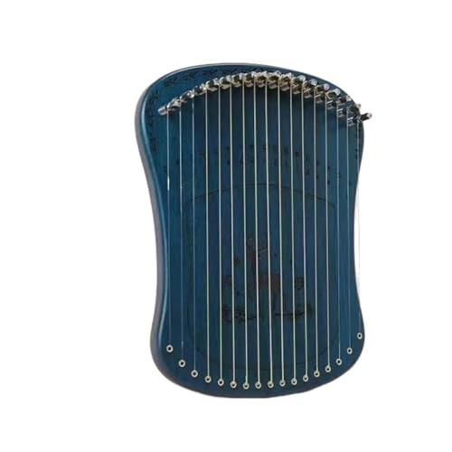 Mini-Harfe, Fingerorgel mit Saiten, 17 Töne, Lyra, Buche, Einzelbrett-Stil, einfach zu bedienen, kleines Instrument for Anfänger, Geschenke for Kinder Lyra Harfe(Color:Blue-Single Board)