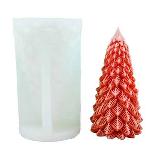 CYILPR Kerzenformen, 3D-Weihnachtsbaum-Kerzenform, Silikonform für Kerzenherstellung, handgefertigte Seife, Fondant, Kuchen, Epoxidharz, Basteln