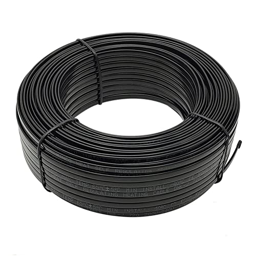 MincoHome 50m Heating Cable Snow Melting 220V Self Regulating Heating Tape,Prevent Pipe Freeze Heat Trace System (20m)