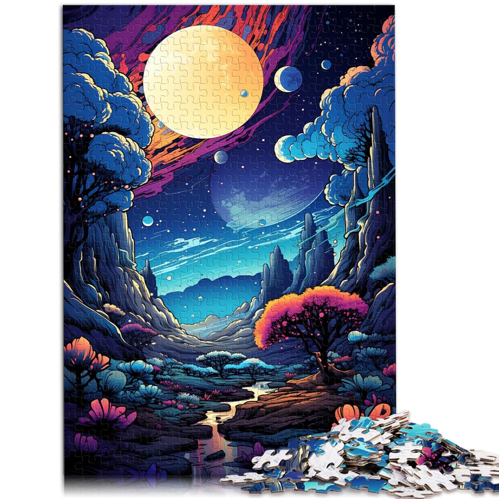 Puzzle für Puzzle „Die farbenfrohe psychedelische Schönheit des Himmlischen Gartens“ für Erwachsene, 1000-teiliges Puzzle, Holzpuzzle, Heimkunstdekor, 1000 Teile (50 x 75 cm)