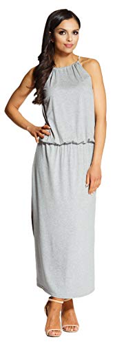 Lemoniade Damen Sommerkleid mit ausgefallenem Schnitt Made in EU, Modell 3 Hellgrau, Gr. L (40)