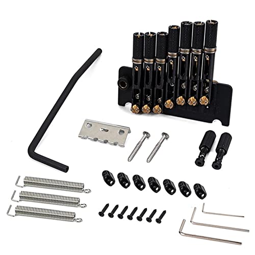 1 Set 6 Saiten Oder 7 Saiten Headless Gitarre Gefütterte Fret-Rückenpack Tremolo Brücke Schwarz Für Kopflose Gitarre Gitarrebrücke(7 string)