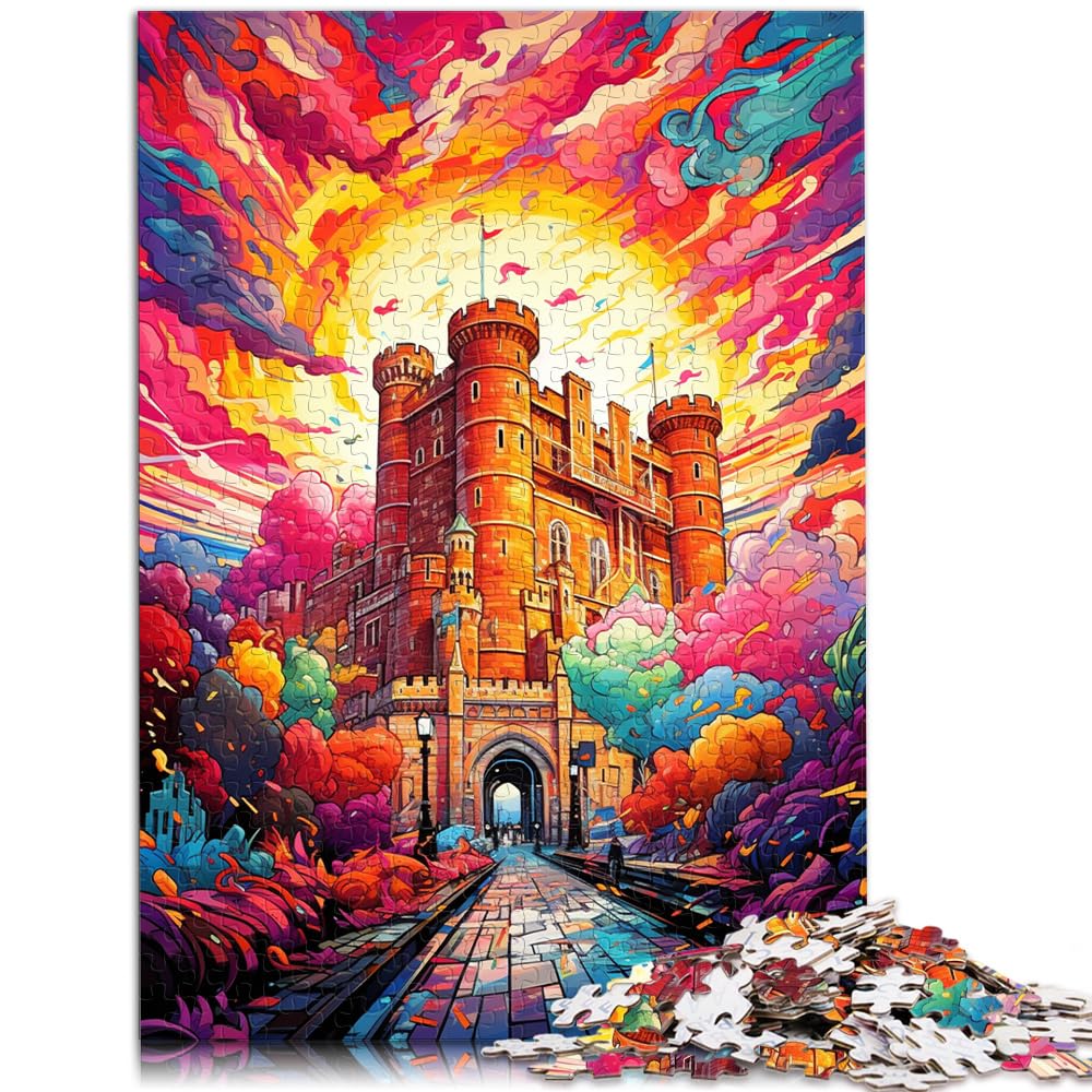 Puzzle für farbenfrohe Psychedelia im Windsor Castle. 1000-teiliges Holzpuzzle als Geschenk für Freunde und Familie. 1000 Teile (50 x 75 cm)