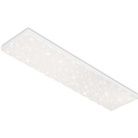 Briloner Leuchten - LED Panel, Deckenleuchte dimmbar, Deckenlampe mit Lichtkante, Sternendekor, inkl. Fernbedienung, Farbtemperatursteuerung, 24 Watt, 2.400 Lumen, Weiß, 1000x250x69mm (LxBxH)