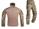 Mensche Militär Kleidung Paintball Kriegsspiel Kampf Gen3 Taktisch Uniform Hemd Hose Kniepolster Multicam MC (XXL)