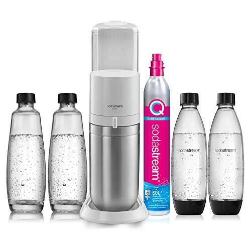 Sodastream Wassersprudler Duo White Megapack mit 4 Flaschen und 1 Zylinder inklusive