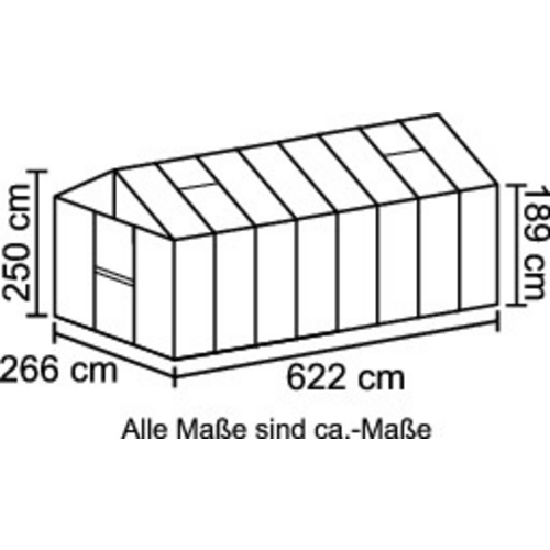 VITAVIA Gewächshaus »Zeus«, 15,7 m², Kunststoff/Aluminium, winterfest - schwarz 2